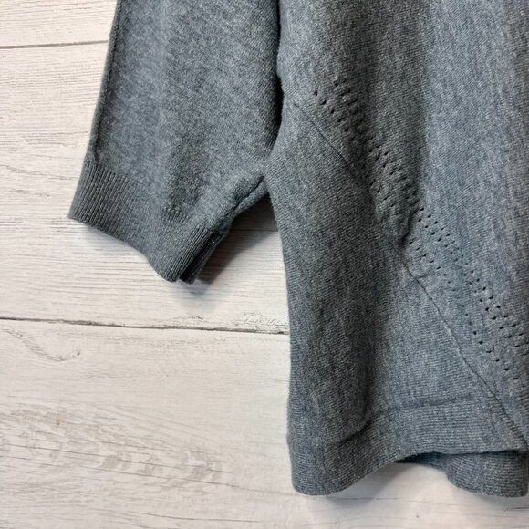 J Jill Sweater Size Large Faded Teal Long Sleeve Dolman Sleeve Knit 3/4 Sleeve - Picture 6 of 16